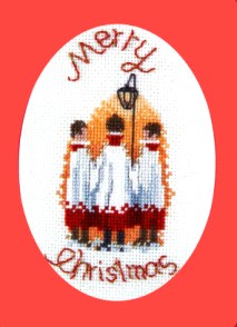 Carol Singers Cross Stitch Christmas Card Kit by Derwentwater Designs