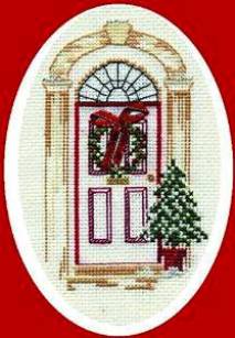 Christmas Door Cross Stitch Christmas Card Kit by Derwentwater Designs