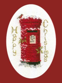 Christmas Post Cross Stitch Christmas Card Kit by Derwentwater Designs