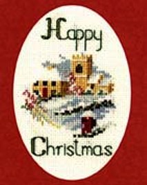 Christmas Village Cross Stitch Christmas Card Kit by Derwentwater Designs
