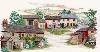 VE16 Yorkshire Village Cross Stitch Kit by Derwentwater Designs