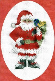 Santa's Sack Cross Stitch Christmas Card Kit by Derwentwater Designs