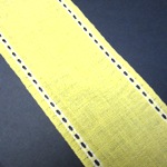 80mm Eyelet Edged Soft Yellow Linen Band