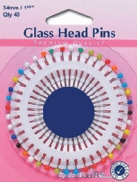 Hemline Glass Head Pins (667)