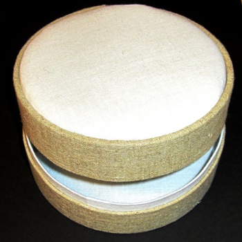 Small Linen Covered Box - Round