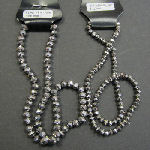 Metallic Grey Glass Crystal Bead String