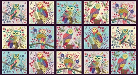 Blank Quilting Company Owl Prowl Squares panel