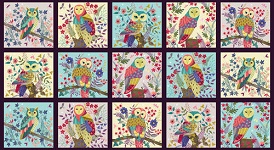 Owls - 15 panels make up this piece