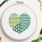 Anchor Patchwork Hearts Collection green