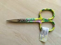 Floral embroidery scissors 3.5 inches tip to top of handle . 