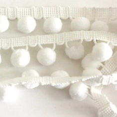 Simplicity Pom Pom Fringe - White by the Metre