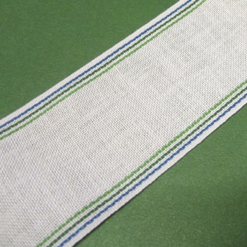 70mm Stripe Edged Linen Band