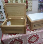  Wooden Footstool and Work Boxes 