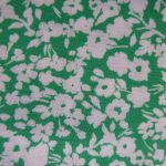 Green and White Ditsy Floral Viscose XR90